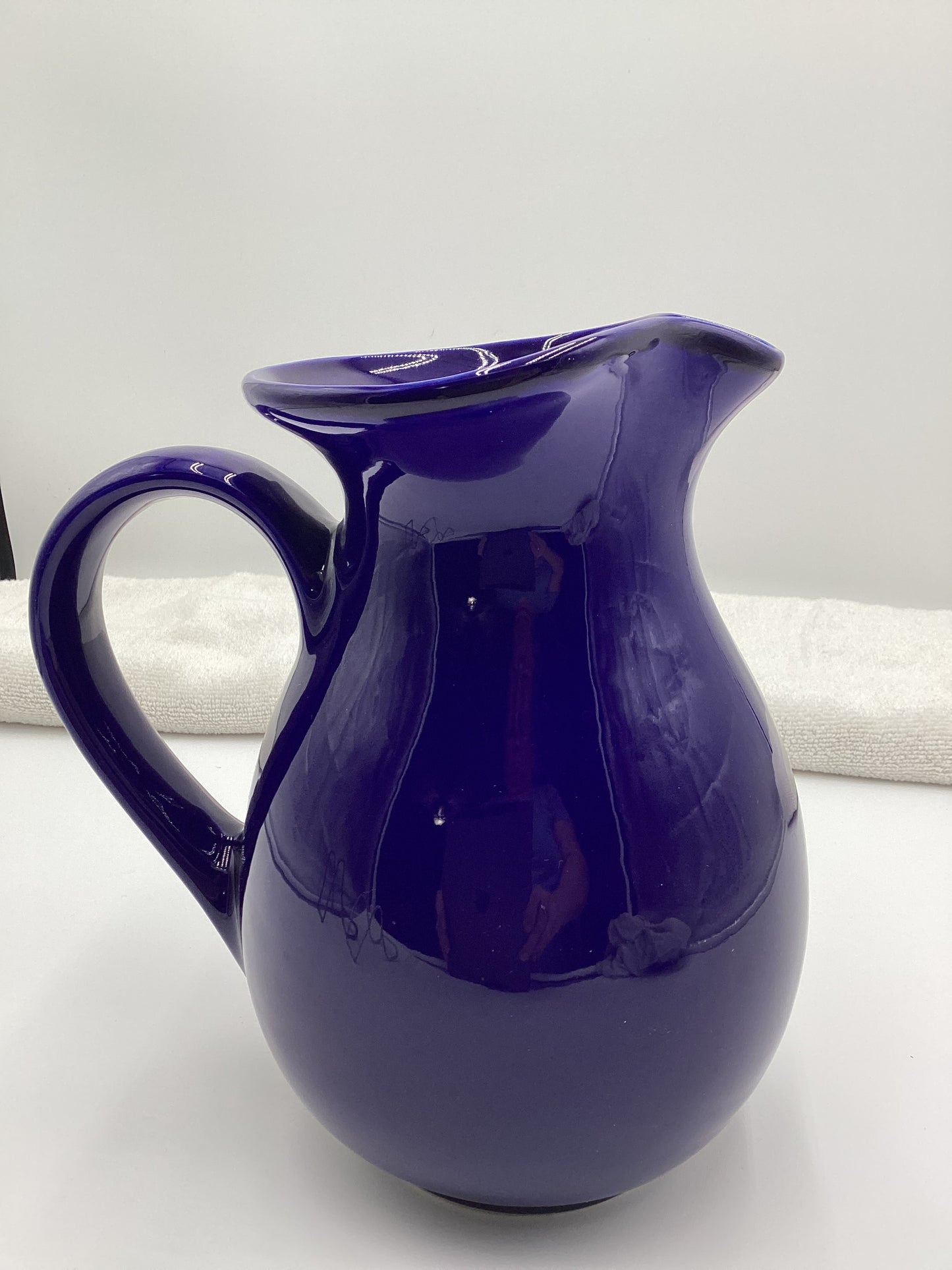 Decorative Cobalt Blue "Thirsty" Ceramic Pitcher