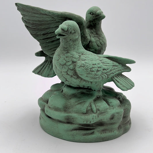 Green Antiqued Ceramic Doves