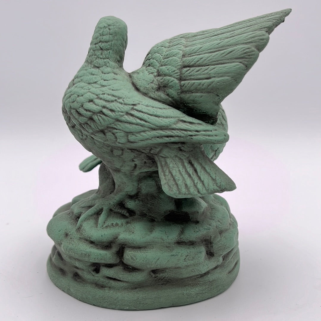 Green Antiqued Ceramic Doves