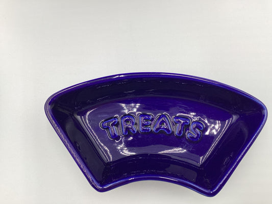 Ceramic “Treats” Snack Tray Cobalt Blue