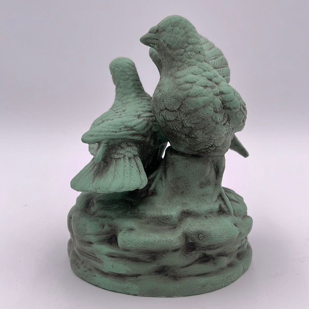 Green Antiqued Ceramic Doves