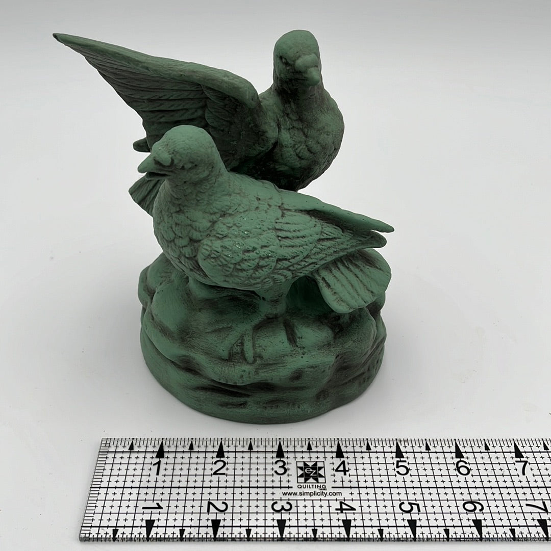 Green Antiqued Ceramic Doves