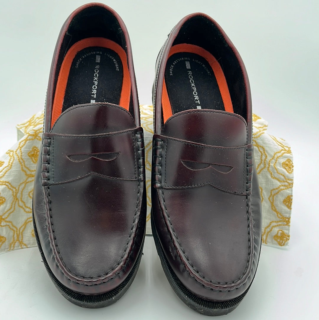 Men’s Modern Prep Size 10 XW Rockport Loafers Burgundy