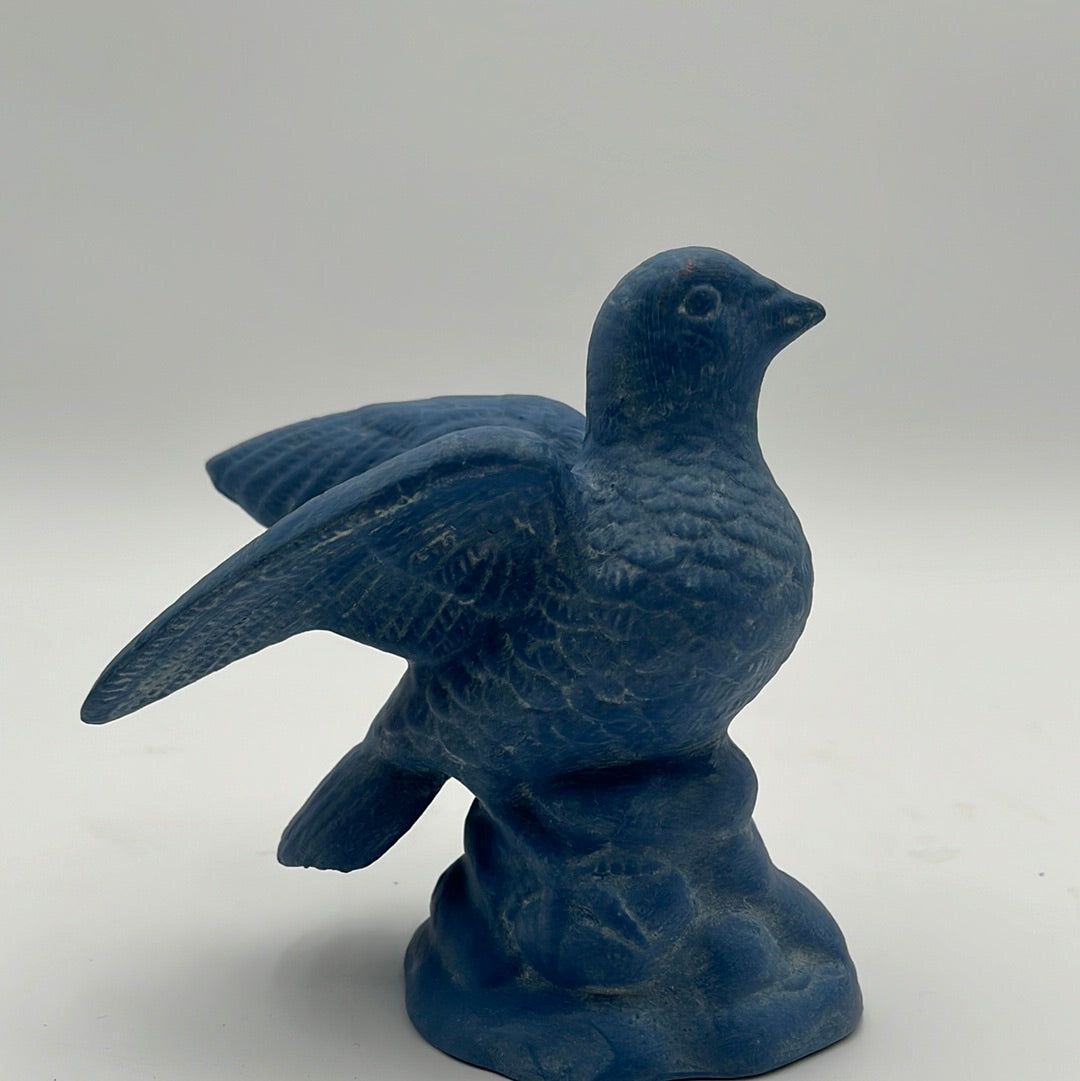 Vintage French Blue Antiqued Ceramic Dove