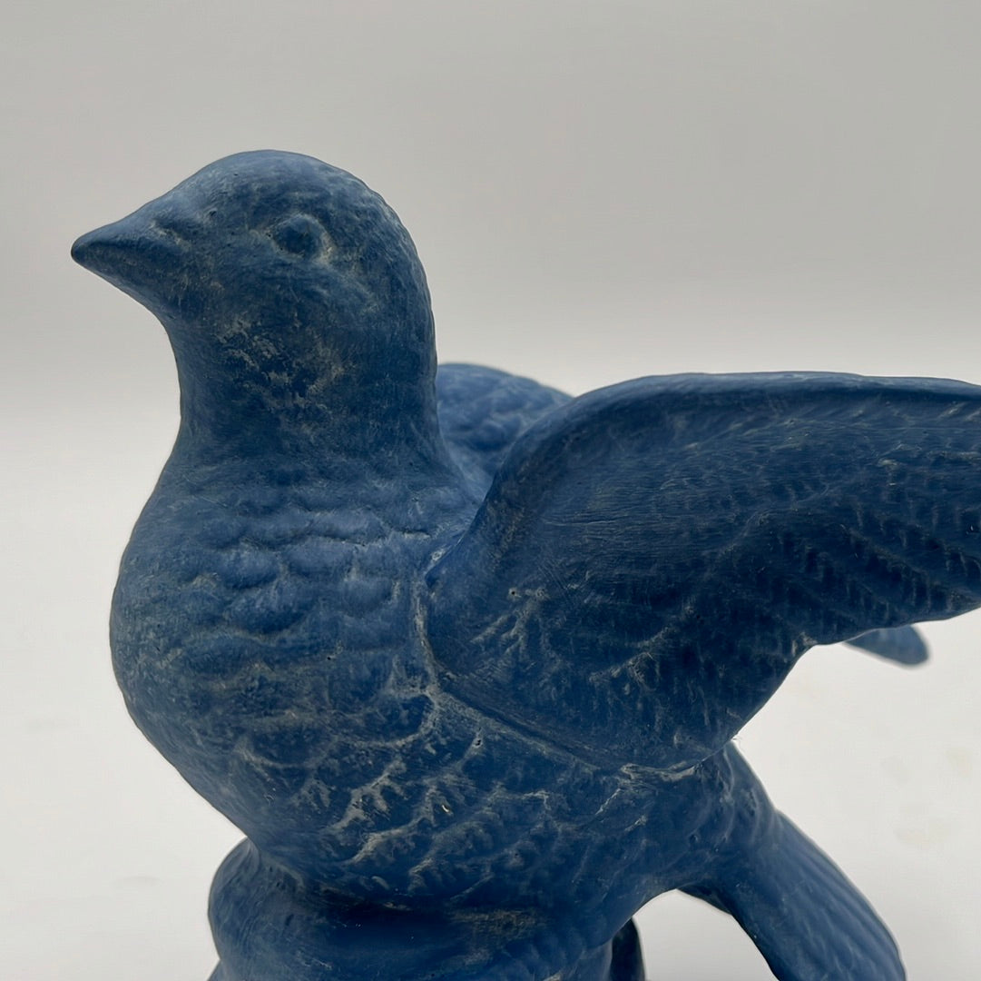 Vintage French Blue Antiqued Ceramic Dove