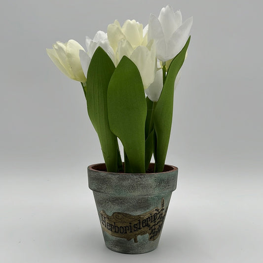 French Country Flower Pot with Tulips