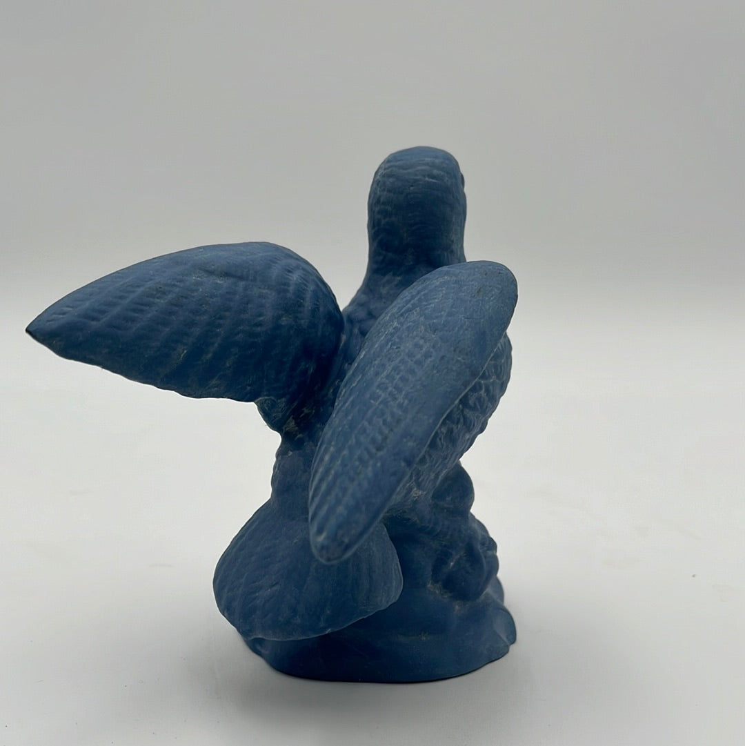 Vintage French Blue Antiqued Ceramic Dove