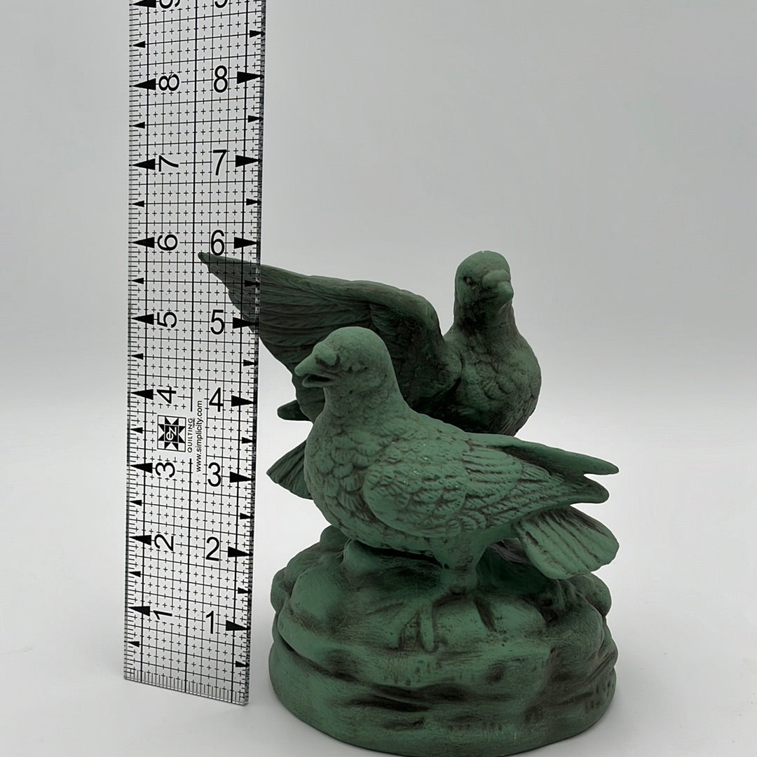 Green Antiqued Ceramic Doves