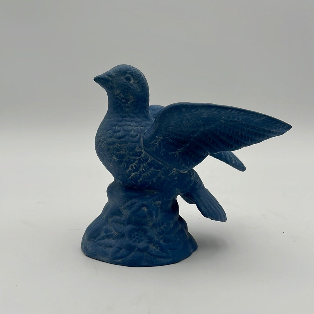 Vintage French Blue Antiqued Ceramic Dove